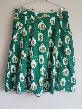 Collectif x ModCloth Cactus Terrarium Swing Skirt Size 18